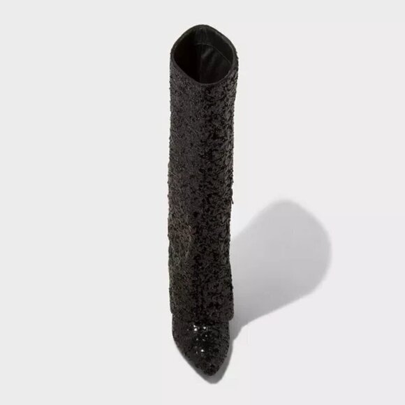 A New Day Women's Abba Sequin Foldover Tall Boots - Picture 3 of 4